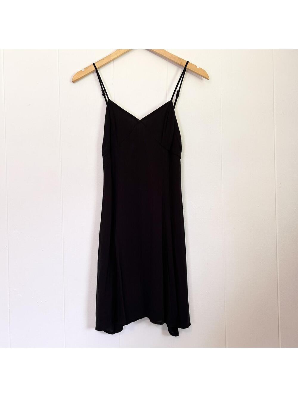 H&M Divided Black Spaghetti Strap Mini Dress Open Back Dress Women's Size 6